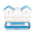 Blue and White Plastic Pointed Table Top Bird Cage with Perch S5940