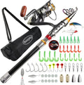 Telescopic Fishing Rod Combos with Spinning Reels and Carrier Bag W800