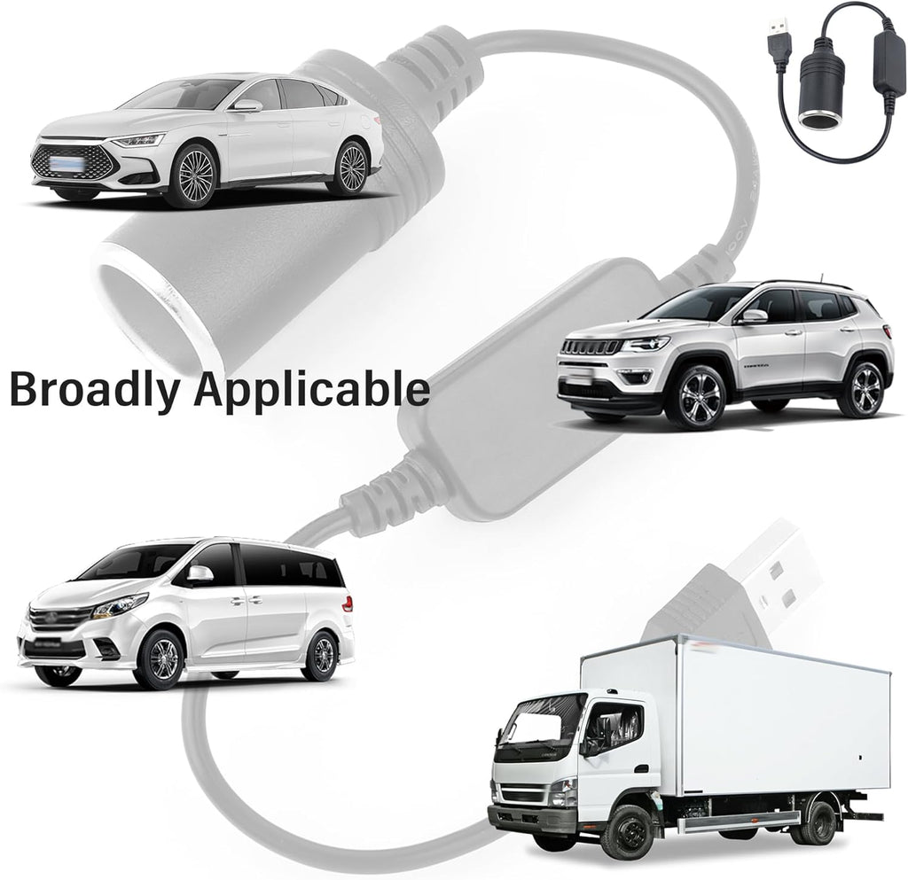 2PCS USB to Cigarette Lighter Adapter 12V Q64864