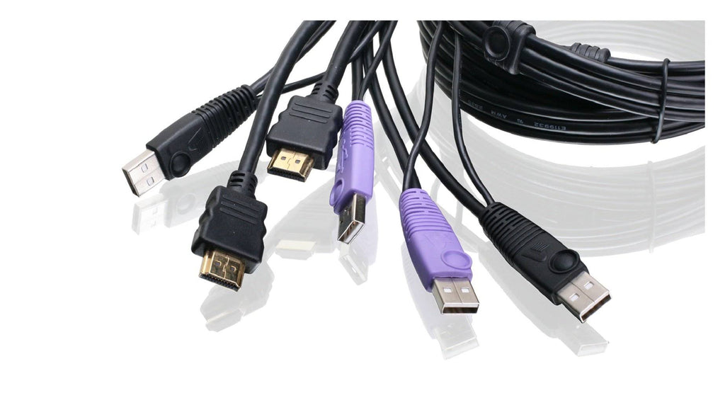 2-Port HDMI Cable KVM Switch with Cables and Audio G6188