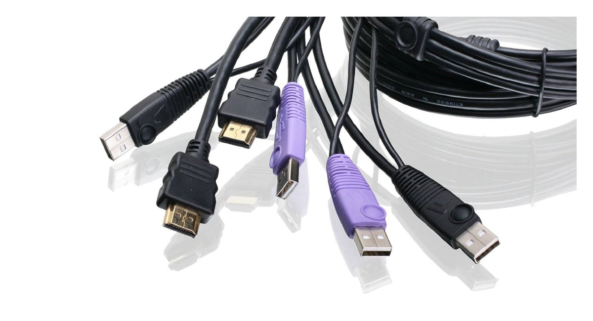 2-Port HDMI Cable KVM Switch with Cables and Audio G6188