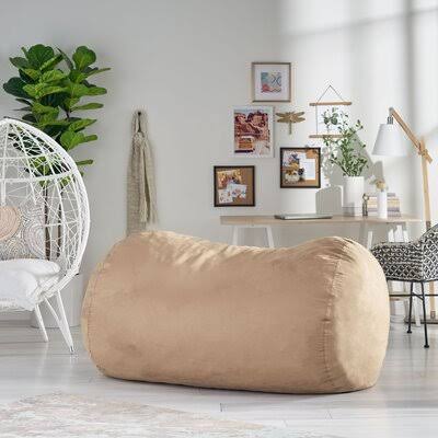 Beige Polyester Large Classic Bean Bag D575236