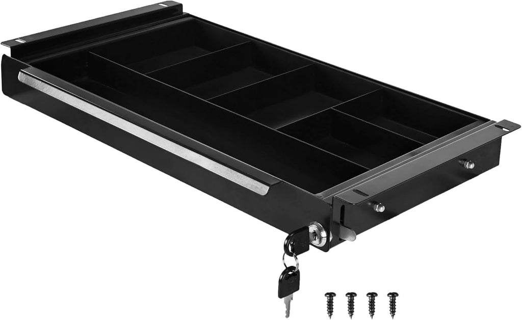 Under Desk Pull-Out Drawer with Lock Metal Pencil Drawer L4603