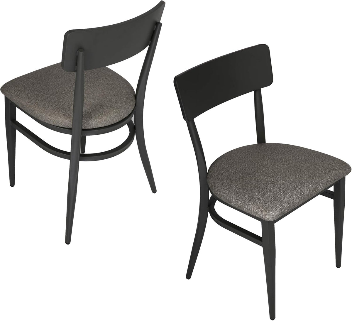 Set of 2 Metal Stackable Dining Chairs with Wood Seat S843771
