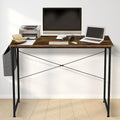 Brown 47 Inch Wooden Writing Desk with Storage Bag W7524