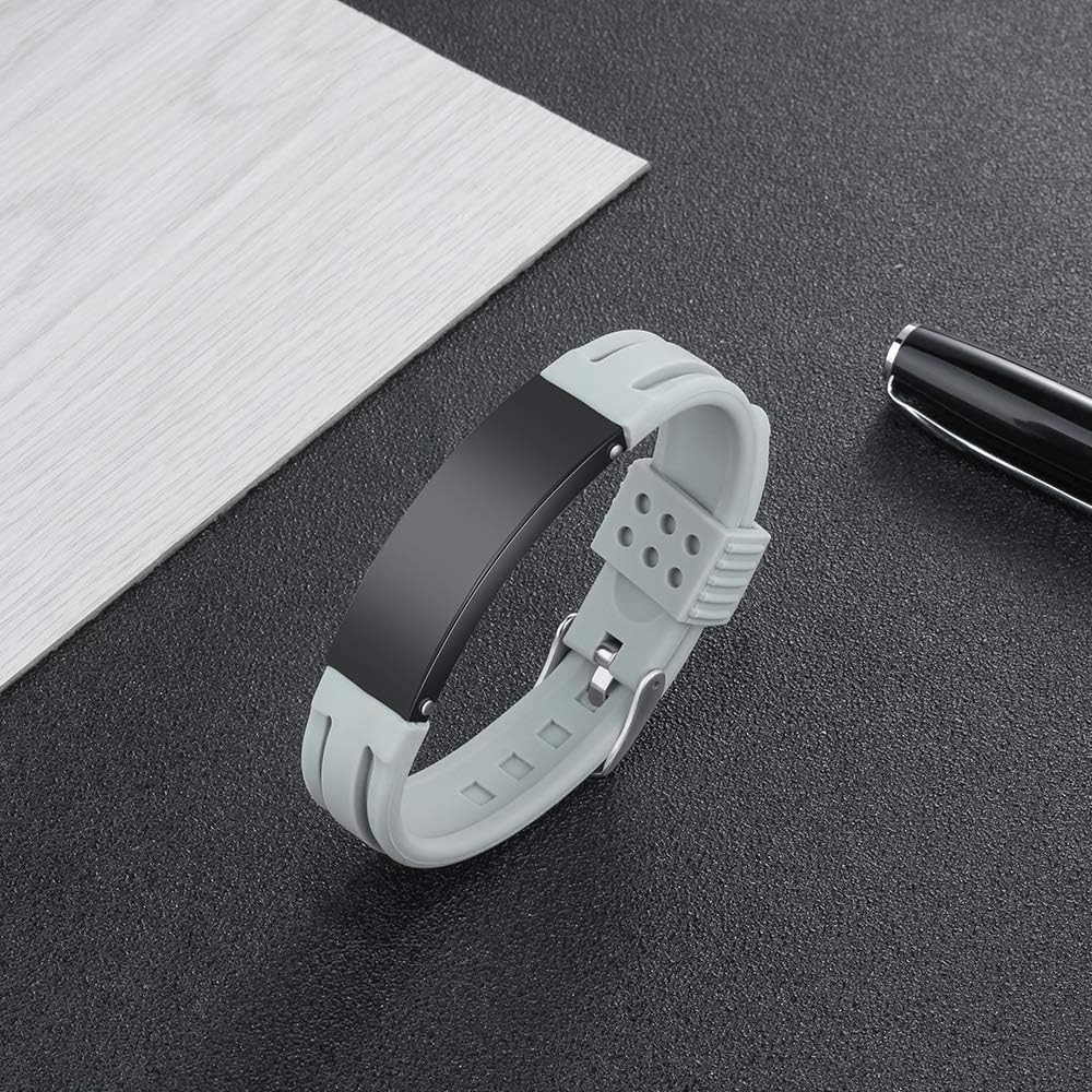 9 Inches Silicone Medical Alert Bracelets C4633