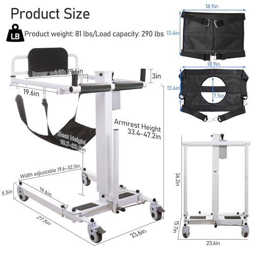 Portable Patient Transfer Chair with Soft Cushion S959808