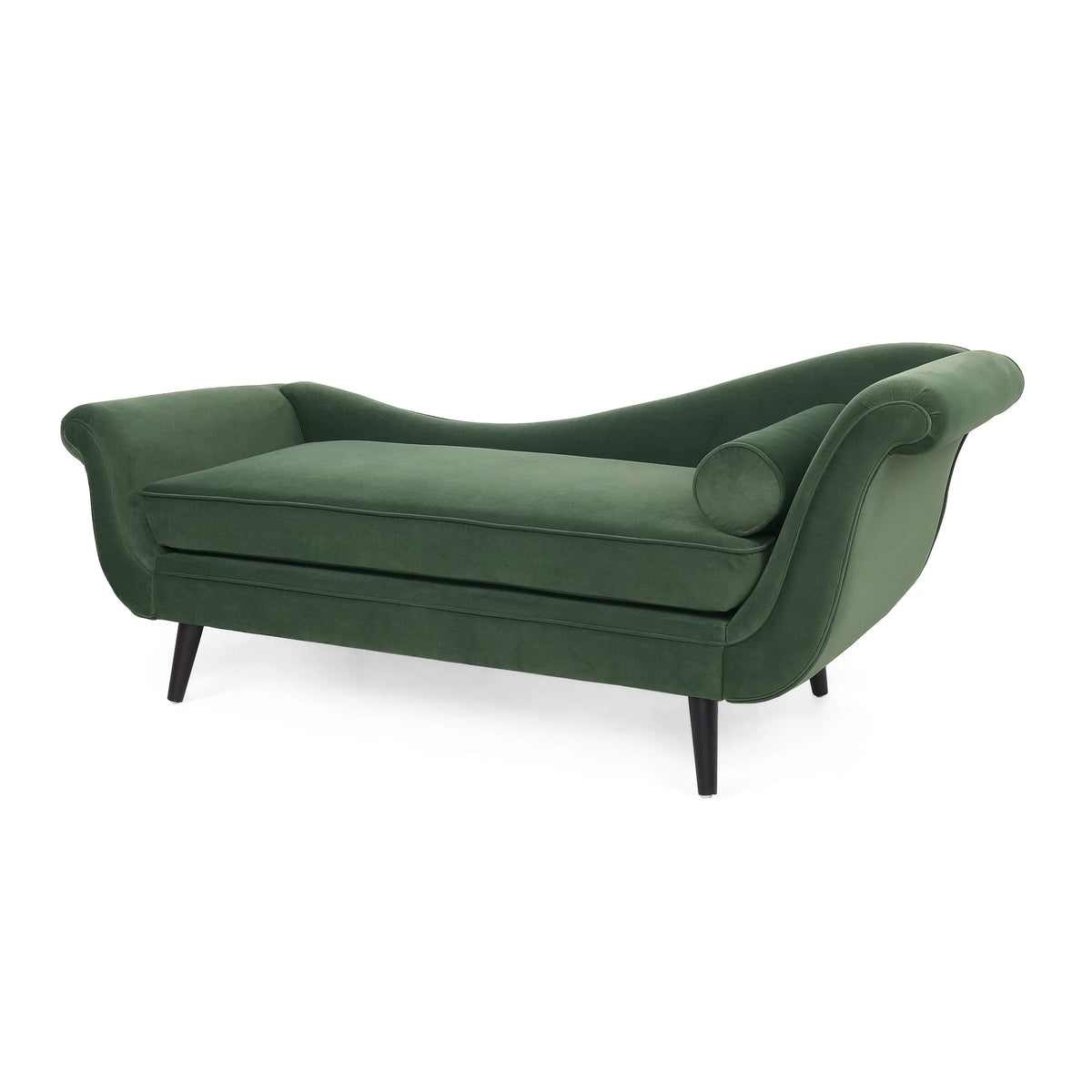 Sage Green Fabric Chaise Lounge With Bolster Pillow M917019