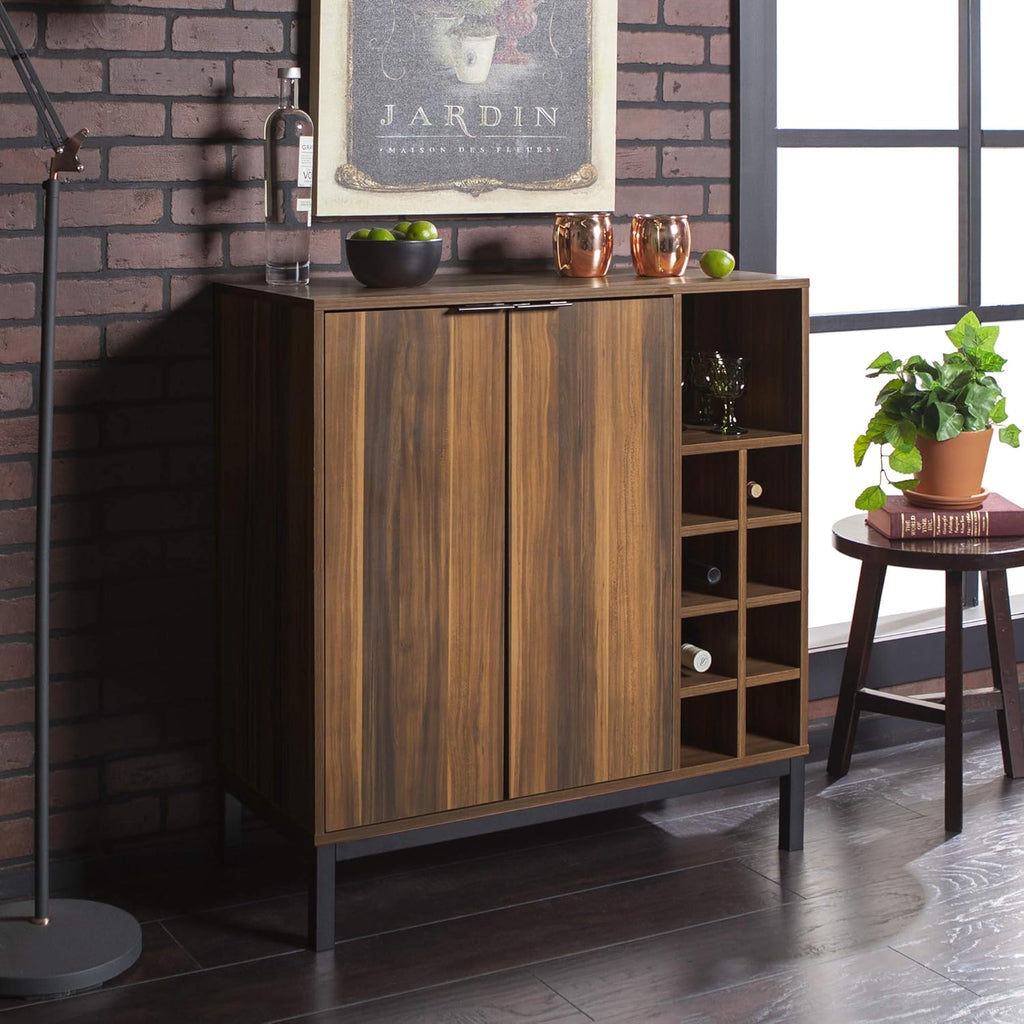 Brown 34 Inch Wood Storage Cabinet H161781
