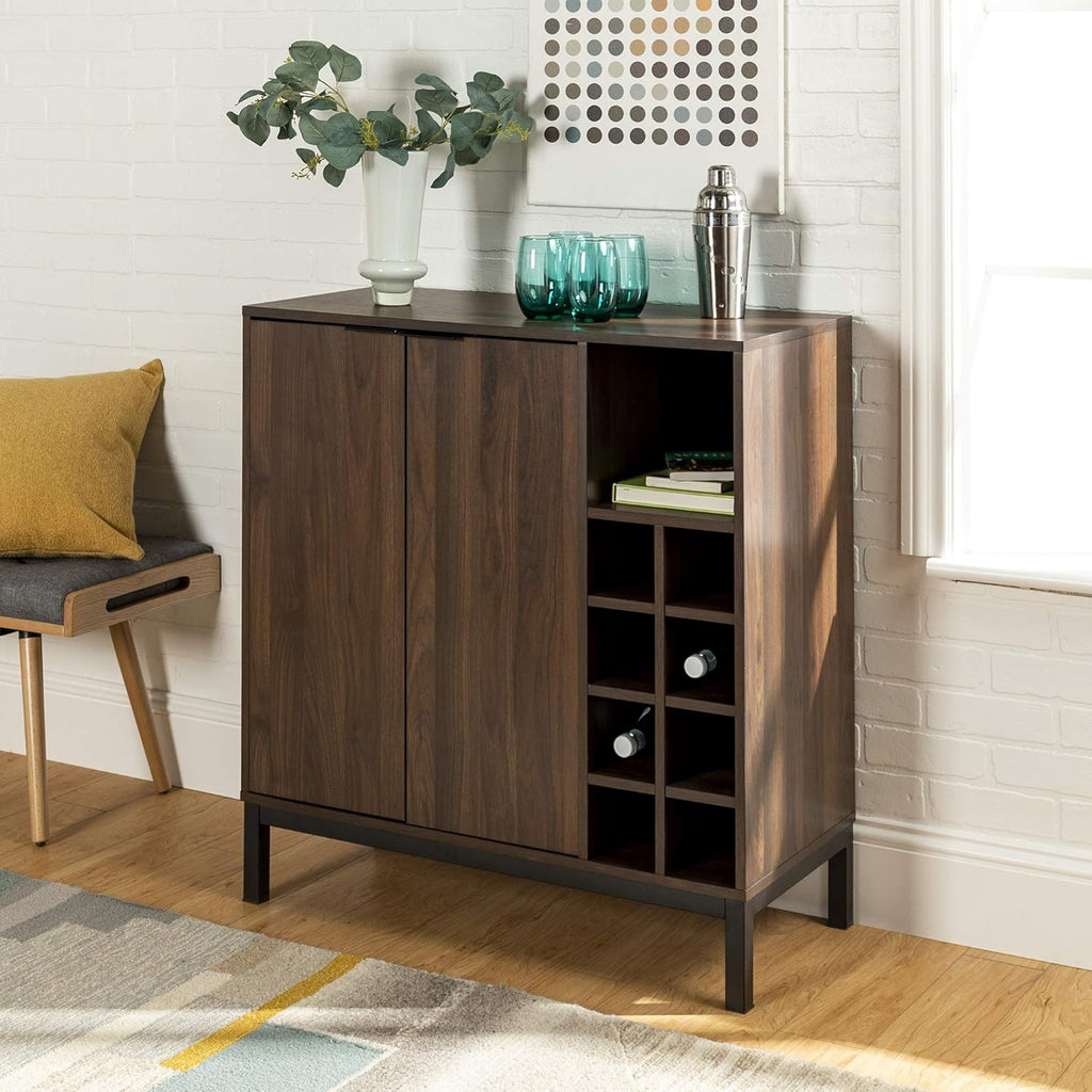 Brown 34 Inch Wood Storage Cabinet H161781