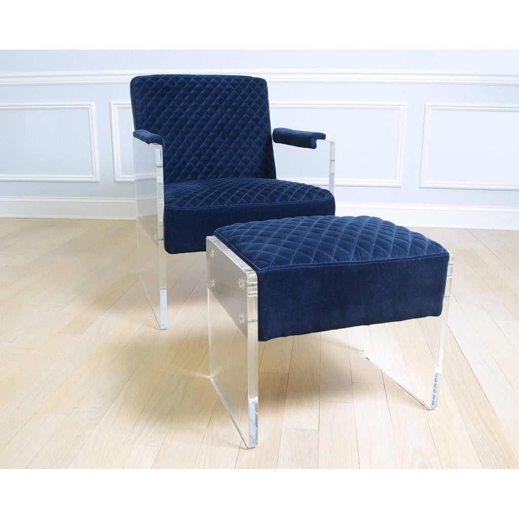 Navy Acrylic Velvet Accent Chair D30314