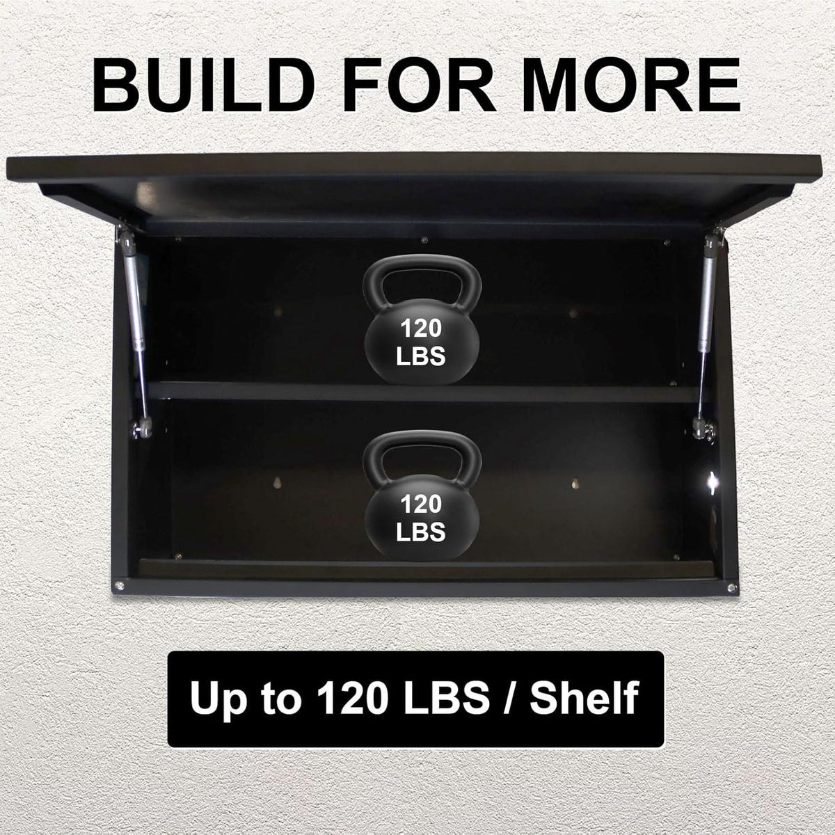 Black Wall Mount Metal Storage Cabinet with Adjustable Shelf W664371