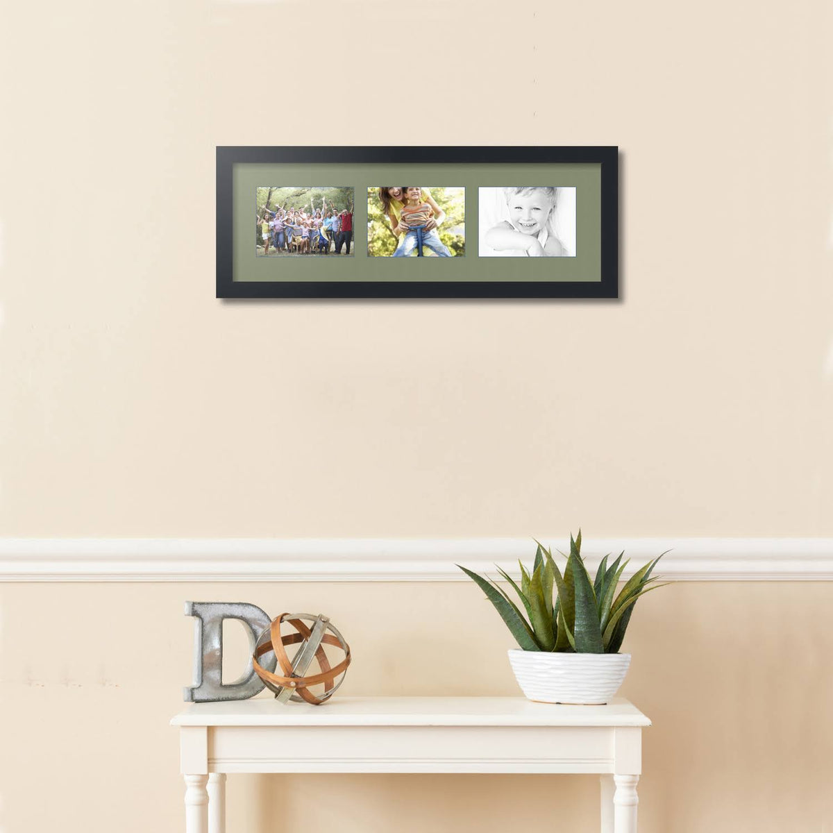 Satin Black Collage Picture Frame with 3 Openings for 5x7 Photos V236768