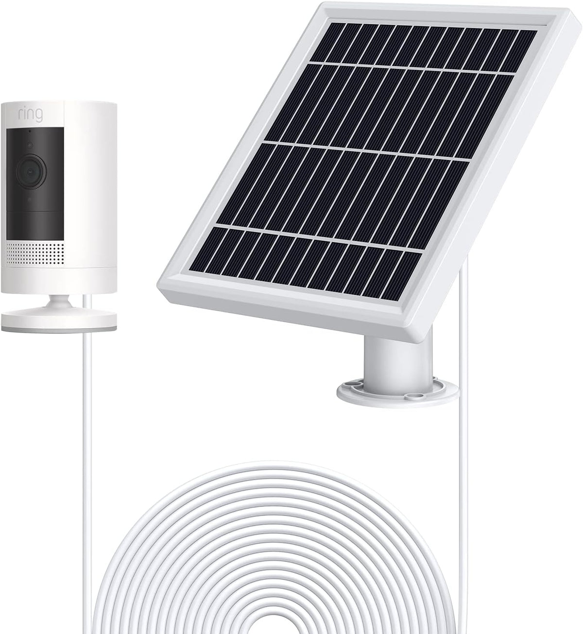 White Solar Panel with Wall Mount and 12ft Power Cable V168724