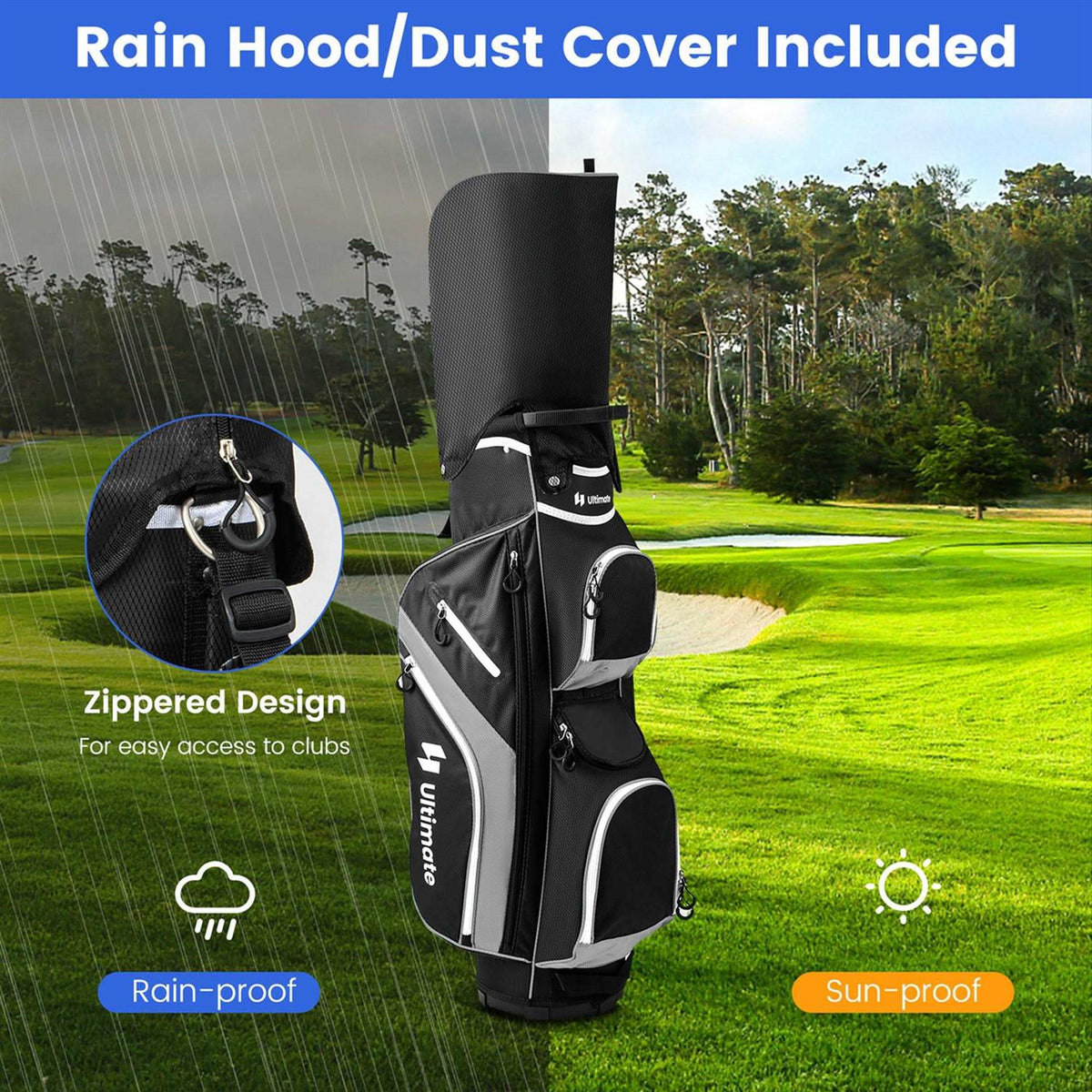 14-Way Top Dividers Golf Cart Bag F7456