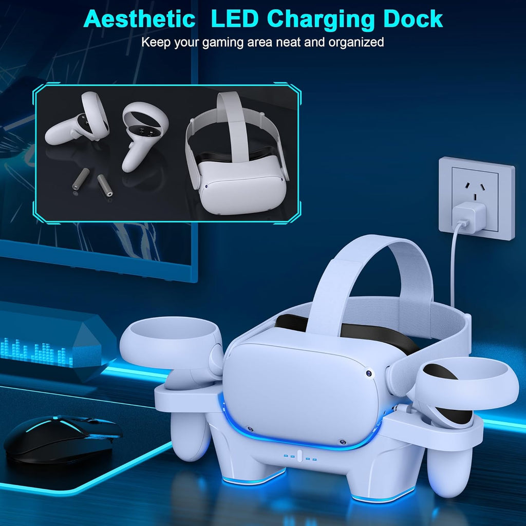 RGB Light Fast Charging Dock with 2 Rechargeable Batteries X928