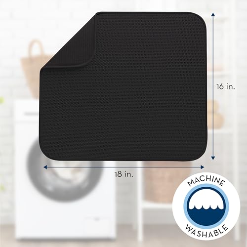 Black Mesh and Charcoal Grey Mesh 2 Pack Microfiber Dish Drying Mat R931