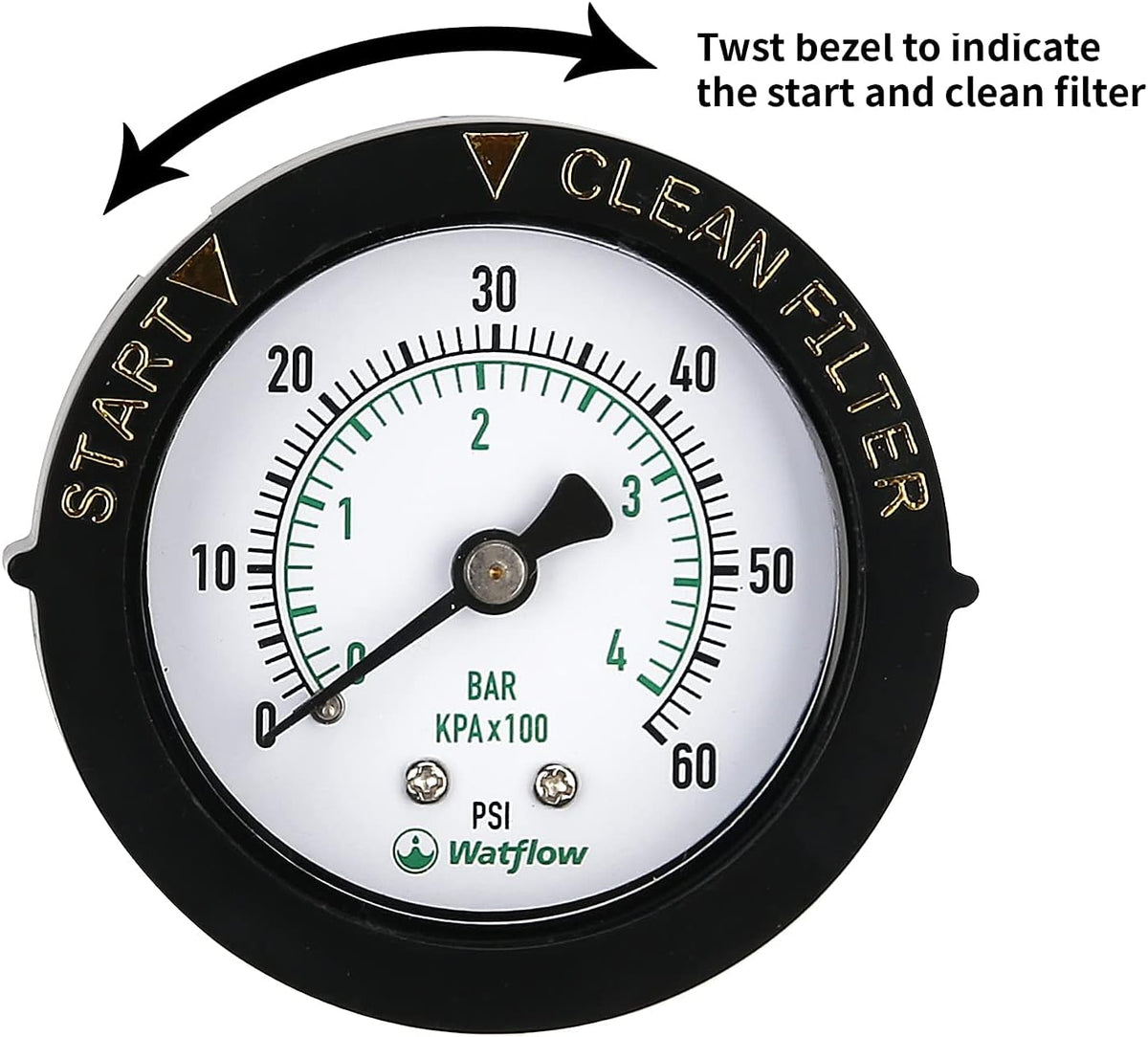 2 Dial Glycerine Filled Pool Filter Pressure Gauge C1675