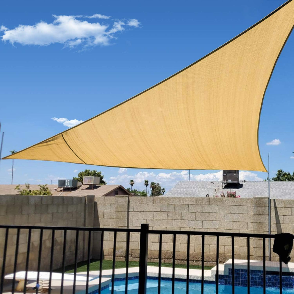 12'x16' Sand Rectangle Shade Sail UV Block Canopy A933