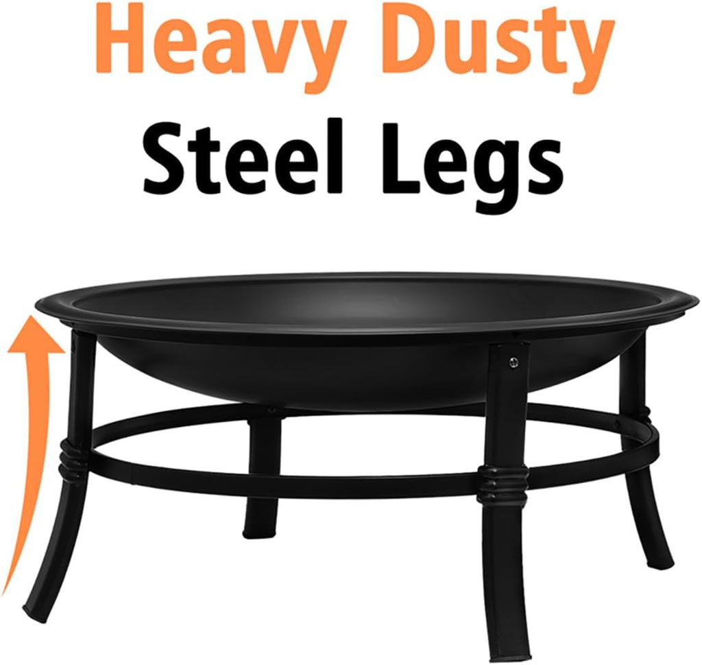 26 inch Wood Burning Fire Pit Bowl with Spark Screen Z6224