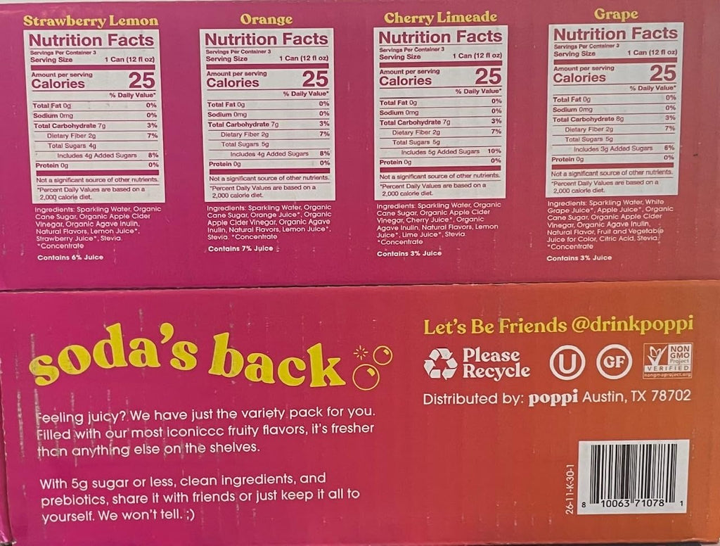 12 FZ Prebiotic Soda 12pk J1910