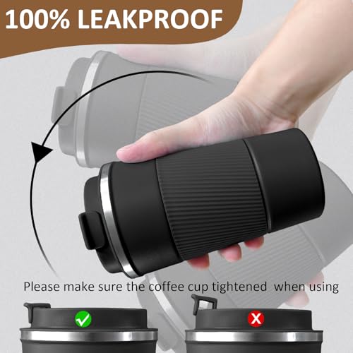 4 Pack 17oz Insulated Stainless Steel Coffee Mug with Lid A612