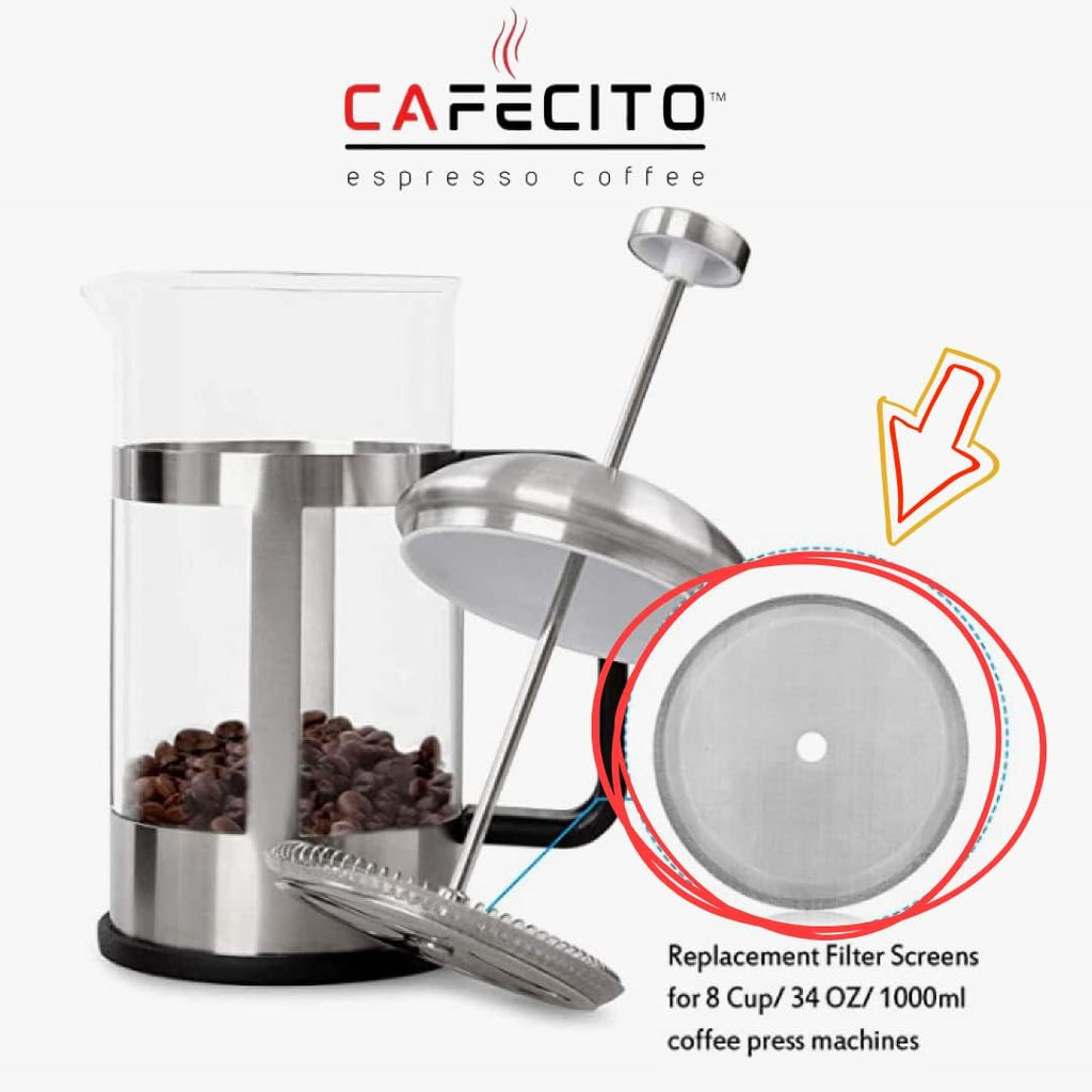 French Press Filter Replacement (2-pack) Food Grade 304 Stainless Steel Wire Mesh 8-Cup P477