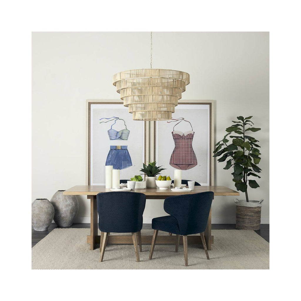 Navy Fabric Wingback Dining Chair Z134992