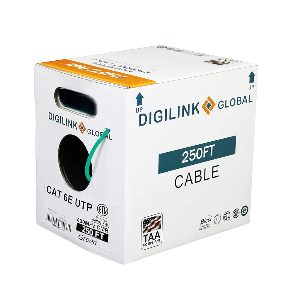 Cat6e Riser 1000ft UTP 24AWG Solid Bare Copper Blue Ethernet Cable K8595