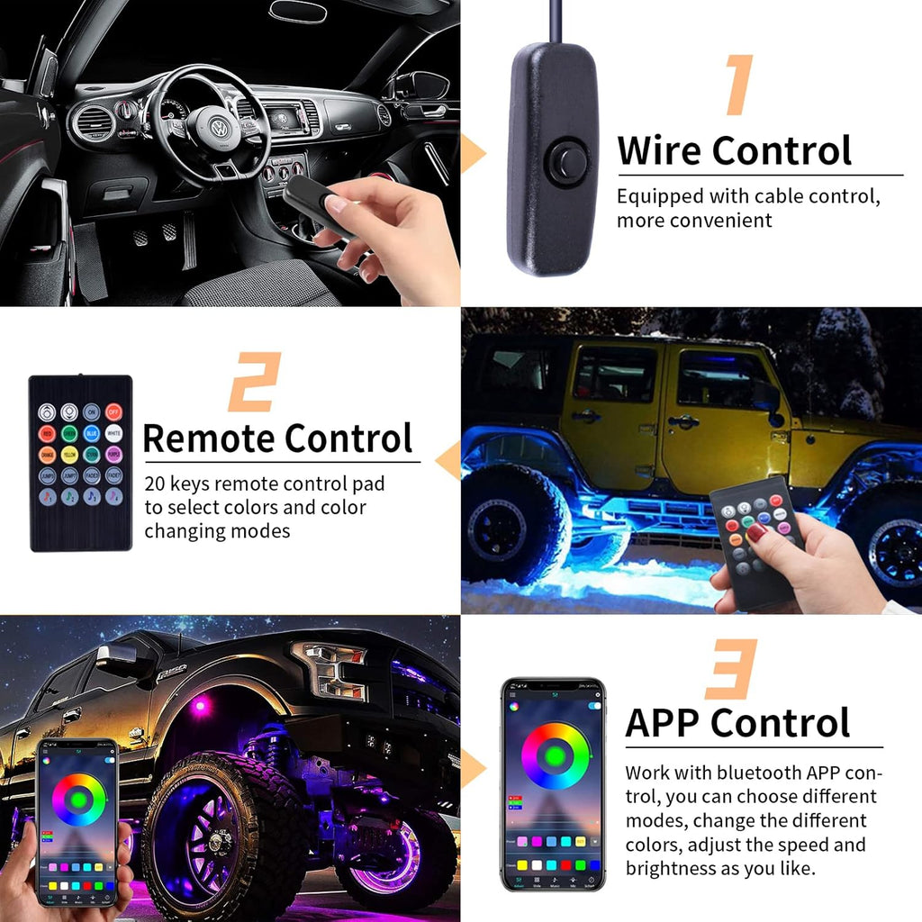 RGB LED Rock Lights 10 Pods A8195