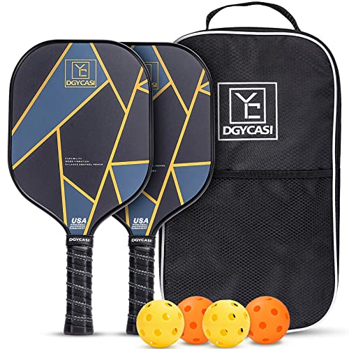 Set of 2 Carbon Fiber Pickleball Paddles with Carry Bag X884307