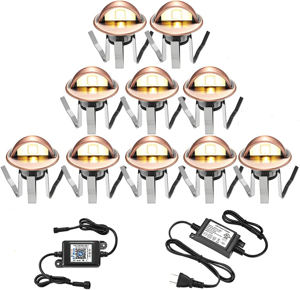 10 Pack Warm White Waterproof Low Voltage LED Deck Light Kit L3880