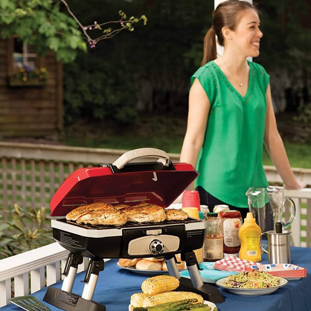 Red Portable Tabletop Gas Grill J659