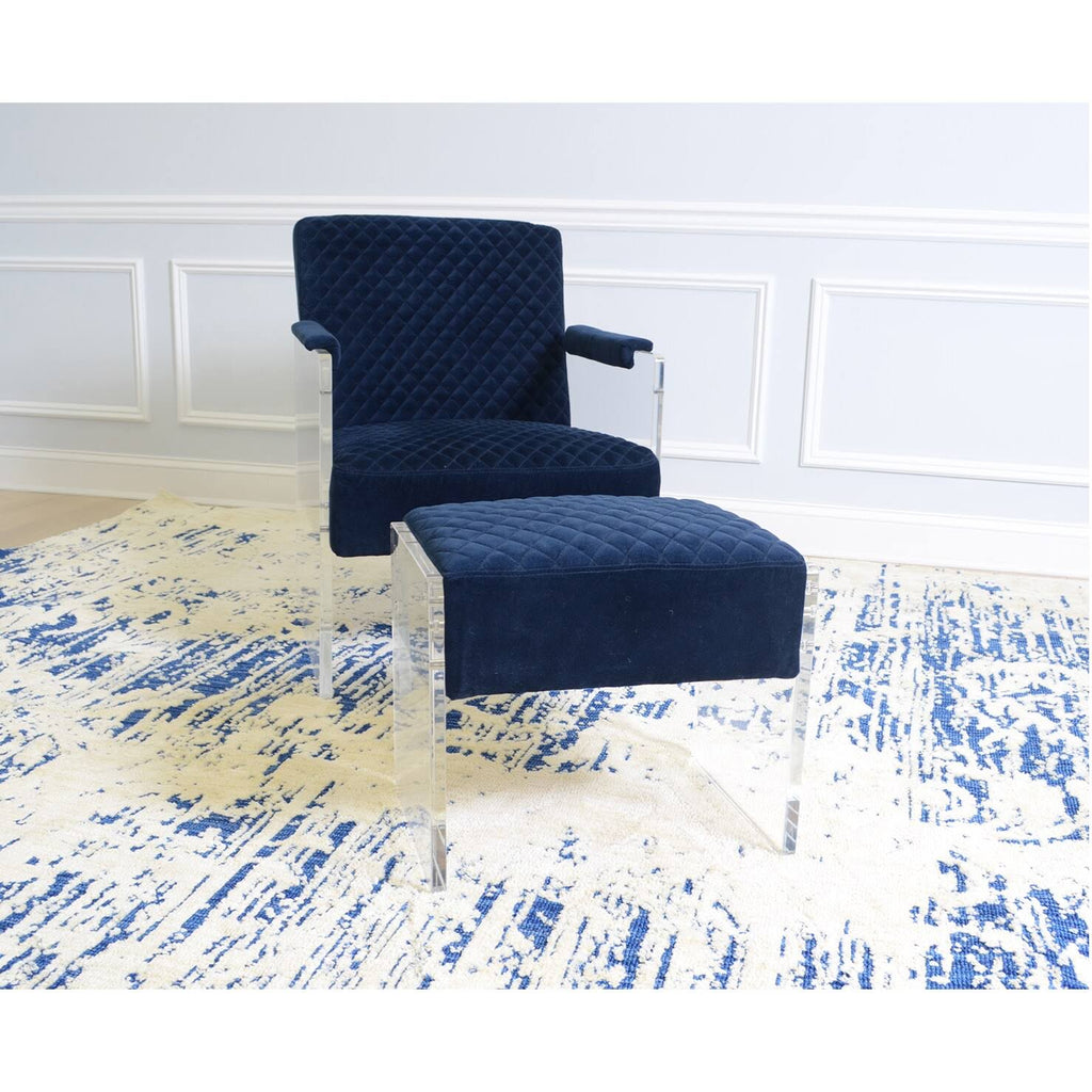 Navy Acrylic Velvet Accent Chair D30314