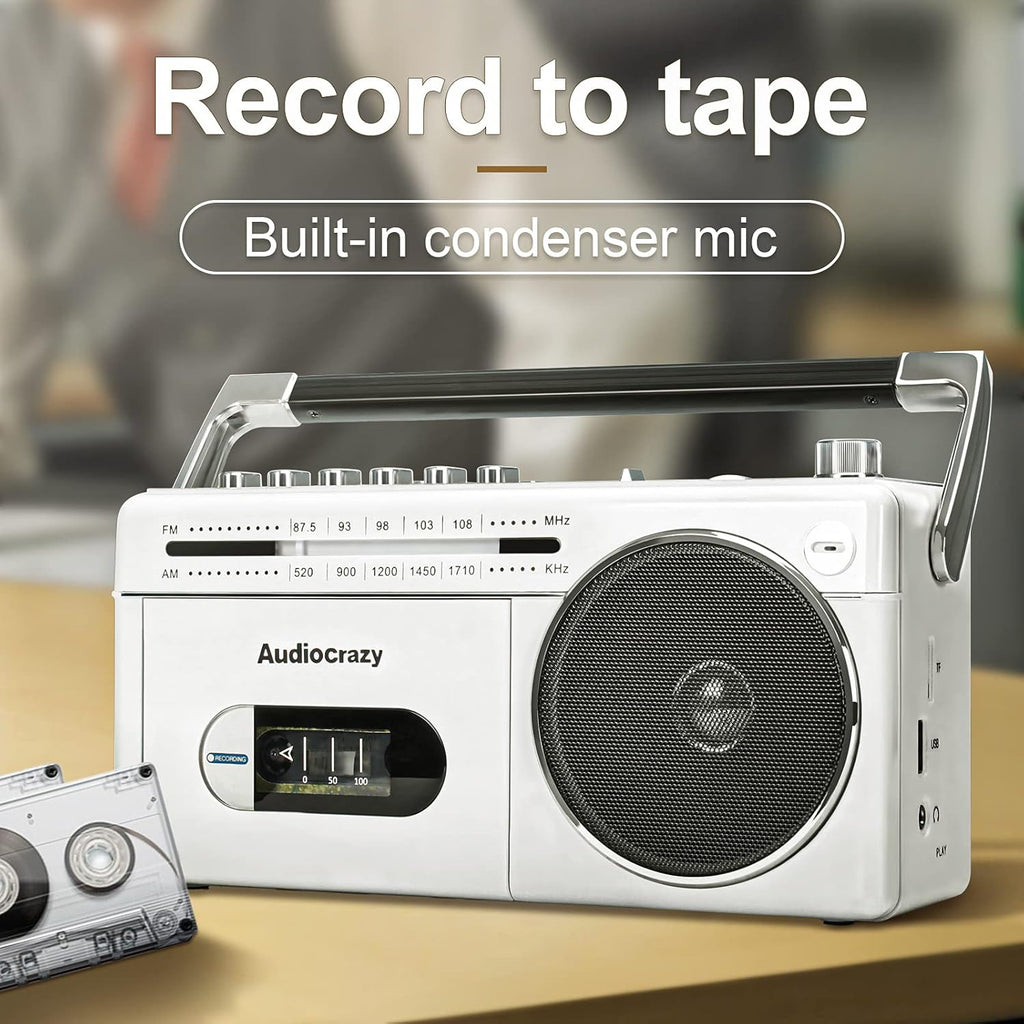 Portable Cassette Player Recorder AM FM Radio Boombox with Speaker T7431
