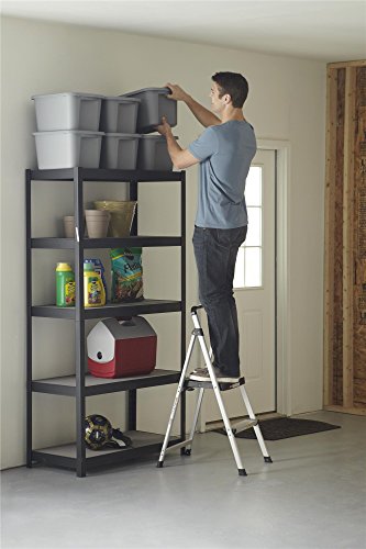 2 Step Folding Step Stool, Aluminum/Black I195