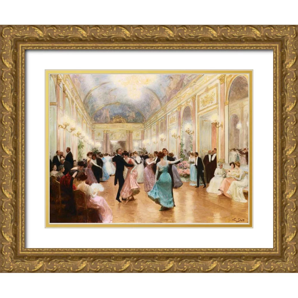 Gold Ornate Wood Framed Art Print W337