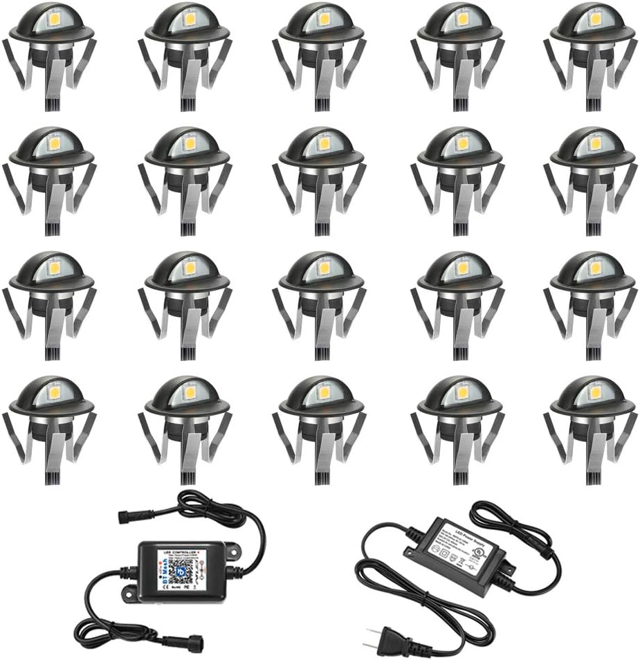 10 Pack Warm White Waterproof Low Voltage LED Deck Light Kit L3880