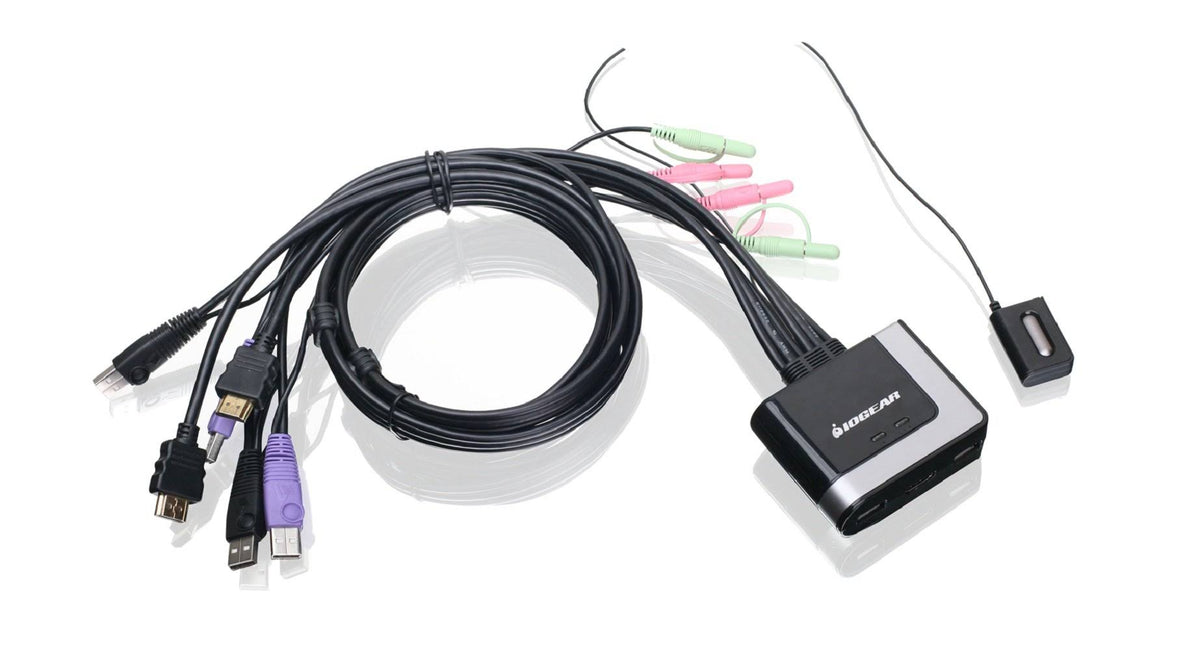 2-Port HDMI Cable KVM Switch with Cables and Audio G6188