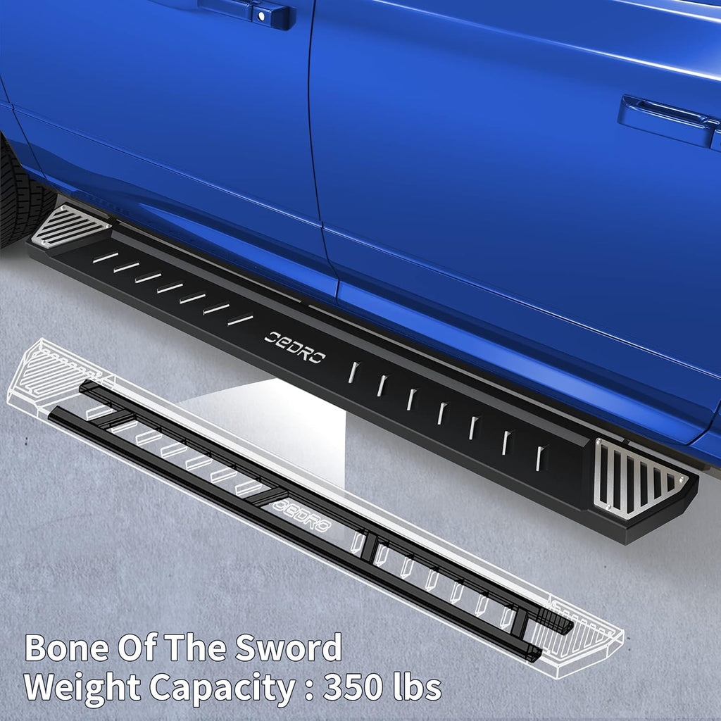 Running Boards Textured Black Steel Side Step Rails X4646