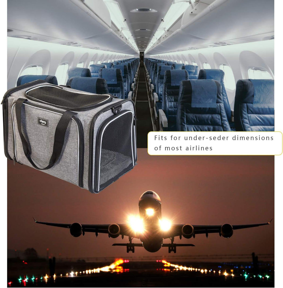Airline Approved Soft Sided Expandable Collapsible Pet Carrier G74547