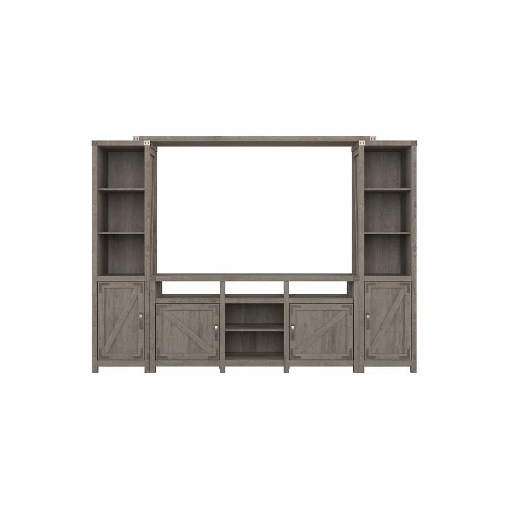 Restored Gray Entertainment Center with Shelves D2765