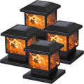 4 Pack Solar Flame Post Lights M96147