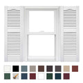 White Open Louver Vinyl Shutters 1 Pair 14.5 x 55 C4014