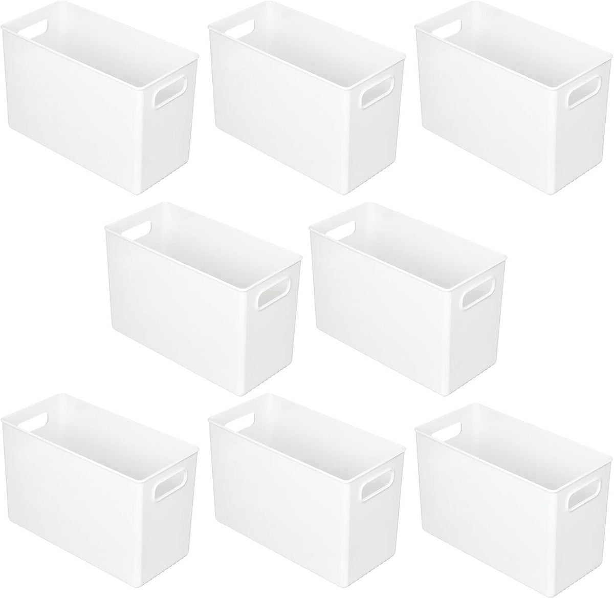 White 8 Pack Plastic Storage Organizer Bin V44328