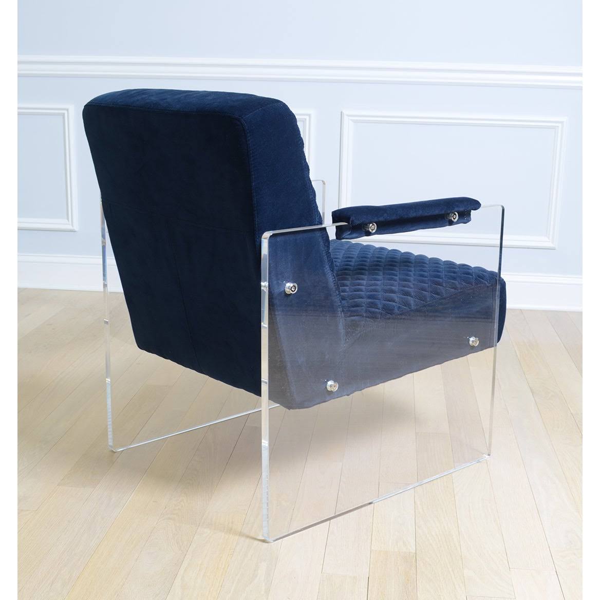 Navy Acrylic Velvet Accent Chair D30314