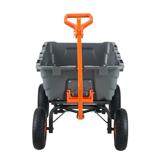 1200lbs 7Cu.Ft. Heavy Duty Poly Dump Cart with 13in All Terrain Wheels D5269