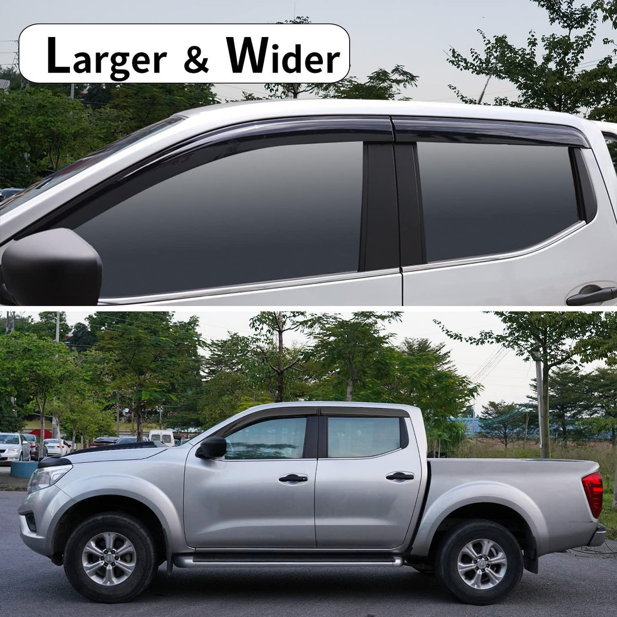 Tape-On Rain Guards Vent Visors Side Window Deflectors 4-Piece Set H41855