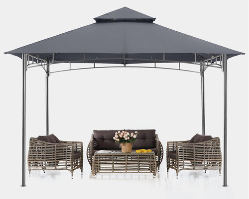 10x12 Dark Gray Outdoor Gazebo Canopy E81011