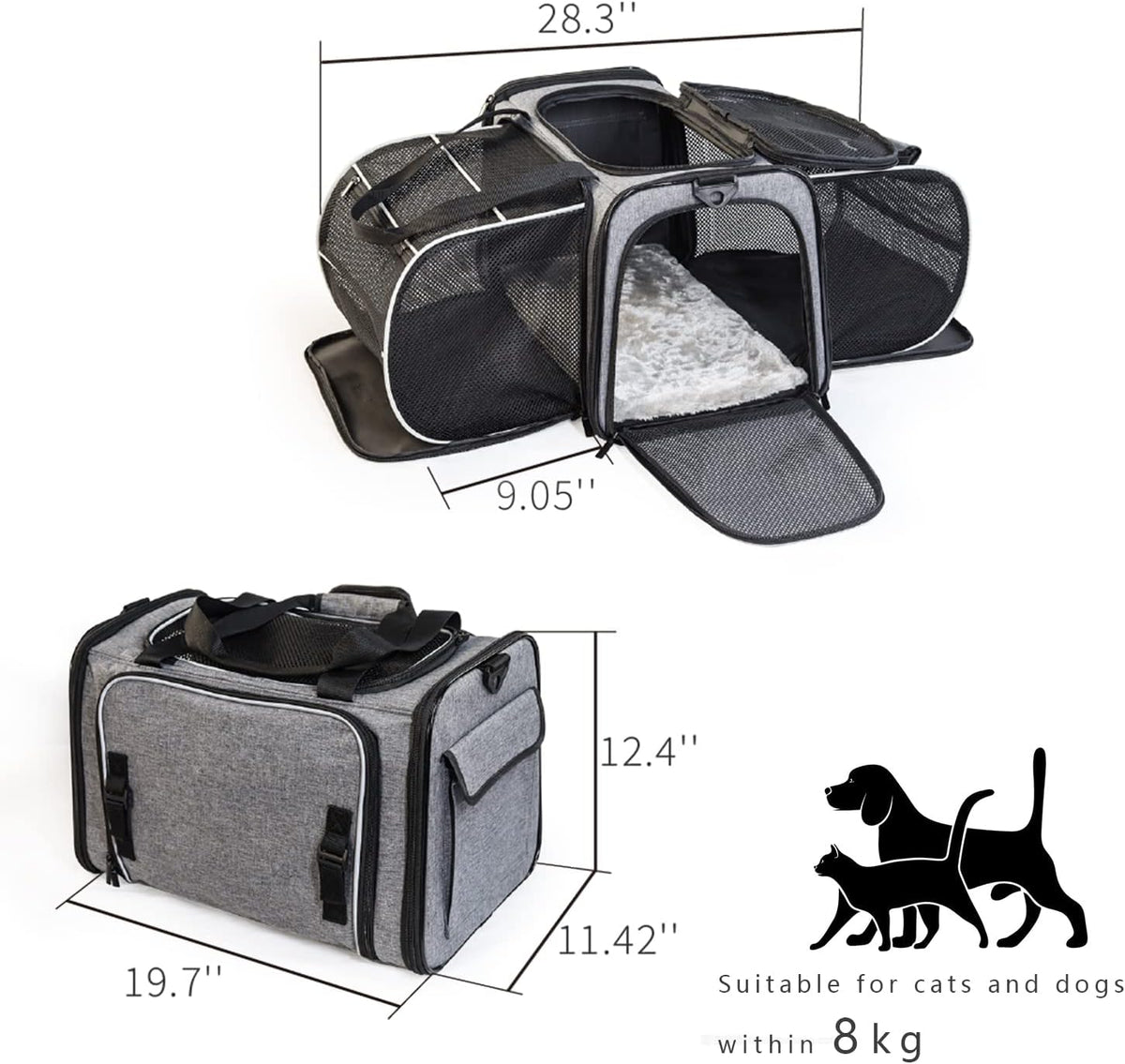Airline Approved Soft Sided Expandable Collapsible Pet Carrier G74547